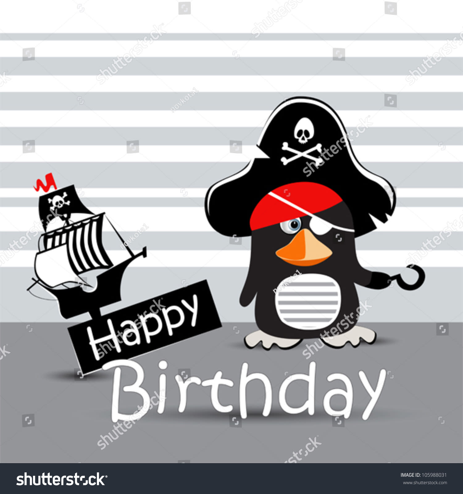 Открытка с пиратами с днем рождения